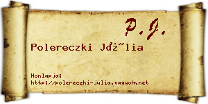 Polereczki Júlia névjegykártya